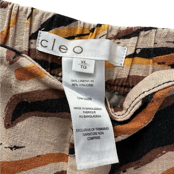 Cleo Linen-Blend Ankle Pants – Zebra Inspired Print – Size XL - Picture 4 of 9